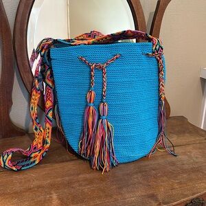 Colorful Turquoise Wayuu Bag New.